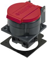 Prise INC Steffen T25 IP55 16A 400V, anthracite/couvercle rouge