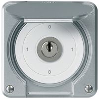 UP-Schlüsselschalter robusto IP55 mit Klappdeckel S0/2P aluminium f.Kombination