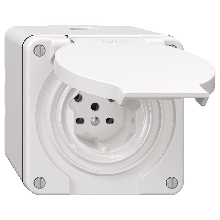 NAP-Steckdose NEVO, 1×T15, IP21, weiss