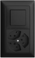 UP-Kombination EDIZIOdue 3/1P+3×T13 schwarz
