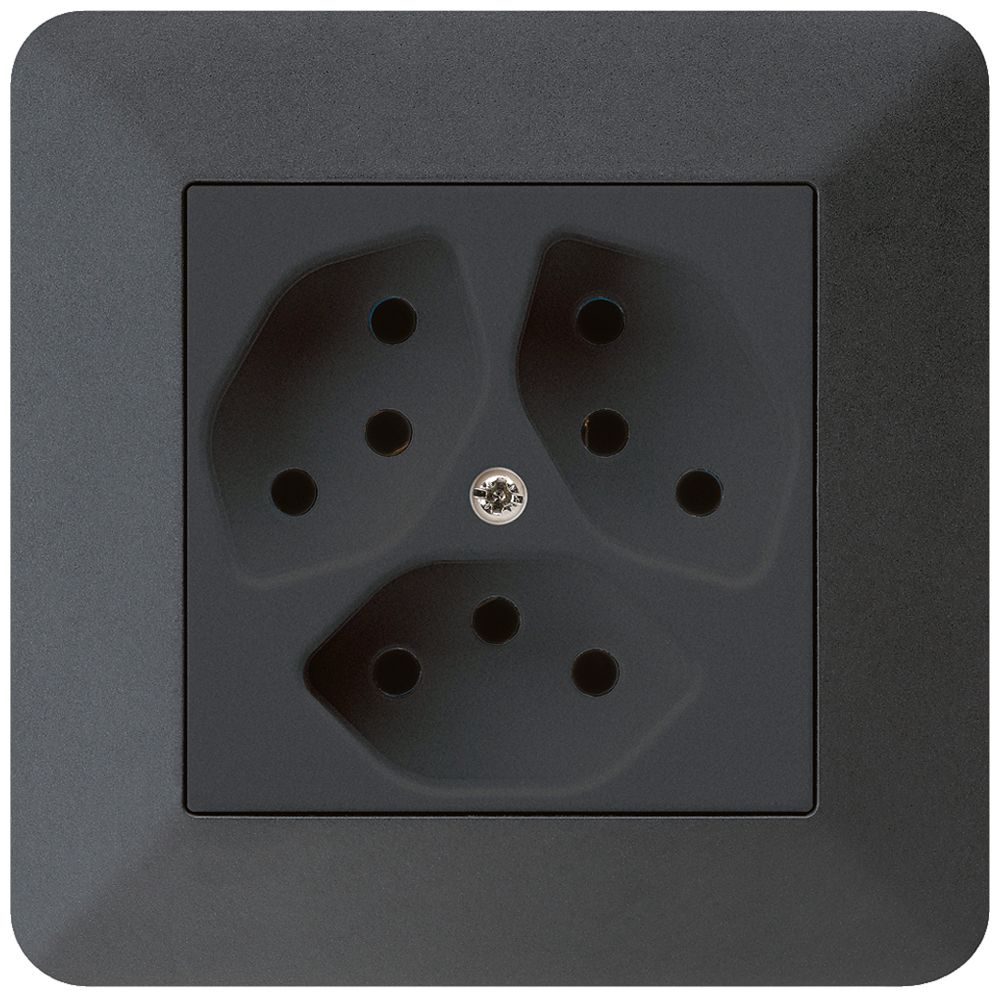 UP-Steckdose kallysto.trend 3×T13 schwarz mit Kinderschutz