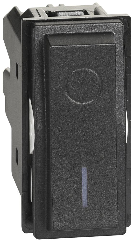 Interruttore Living Now 2 poli 1 modulo illuminabile 16AX nero