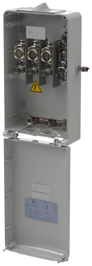 Coffret d’abonnés Rauscher & Stoecklin KH-60/2d/e triphasé 240×450×140mm