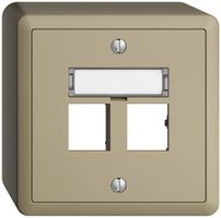 Kit montaggio AP EDIZIOdue uscita dritta, per 2×RJ45 freenet, sand