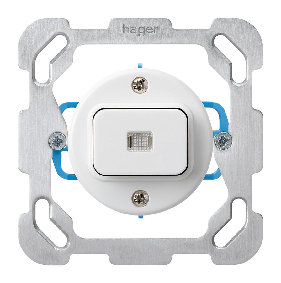 Einsatz zu UP-Leuchtschalter basico 3/2 mit Befestigungsplatte weiss