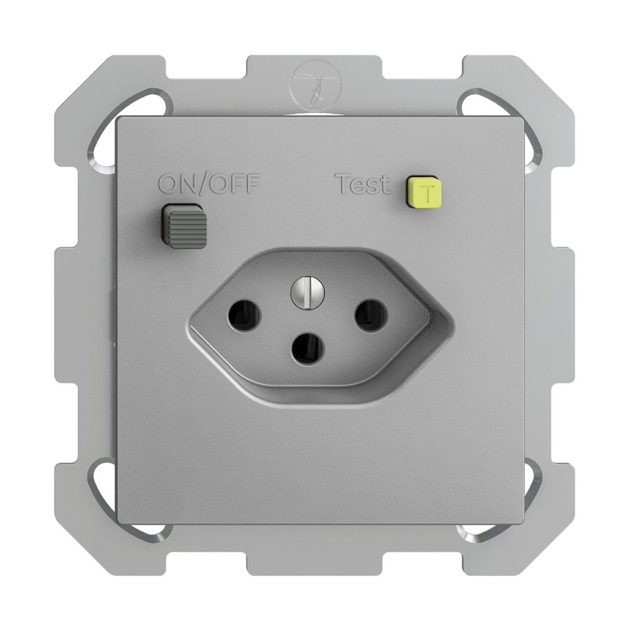 UP-Steckdose EDIZIOdue T13 FI 30mA FM, silver