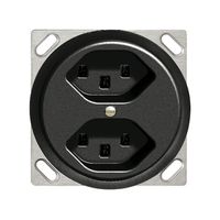 EB-Steckdose 2×T23 16A schwarz, FH, mit Steckklemmen