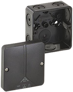 Boîte dérivation AP Abox-i 25 vide, PC, 80×80×52mm noir