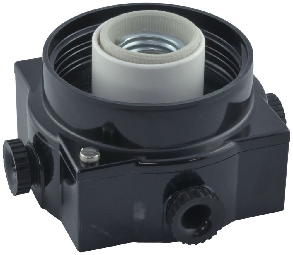 Zoccolo di isolante per lampada E27 Fixer 75W nero