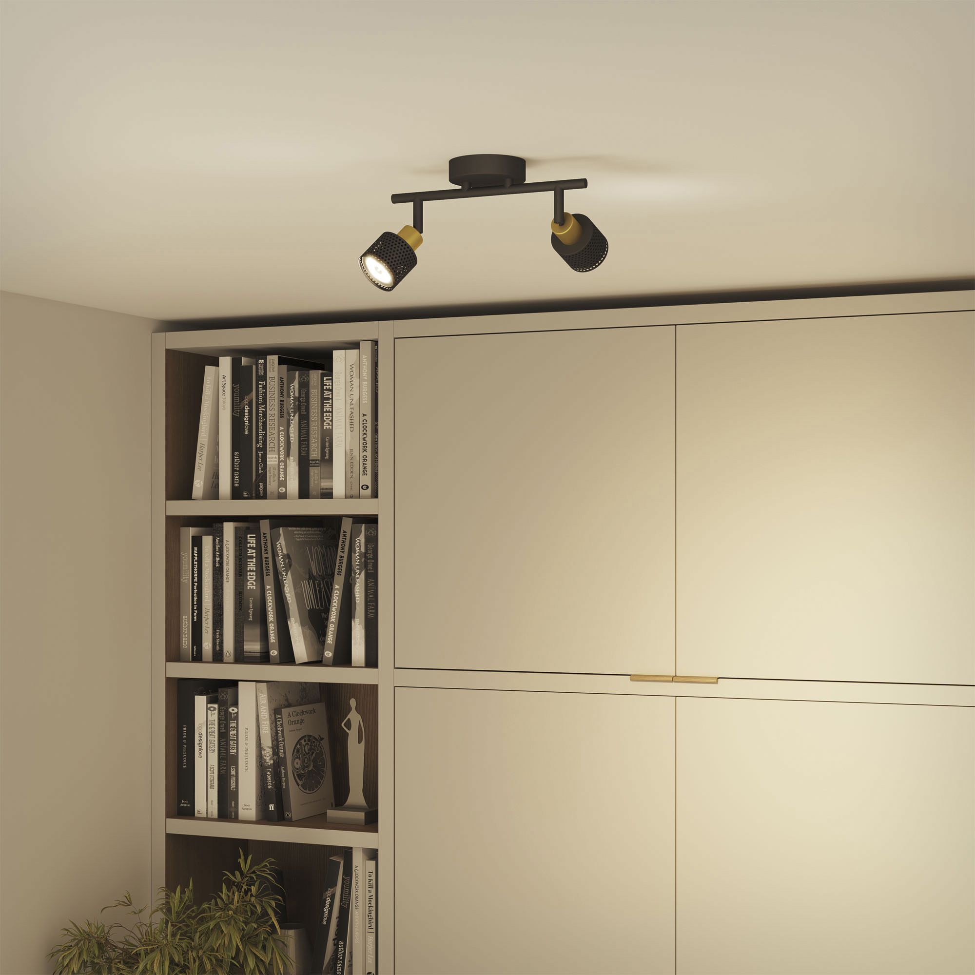 Spot Philips Niall GU10 2×5W 274×134mm nero/ottone