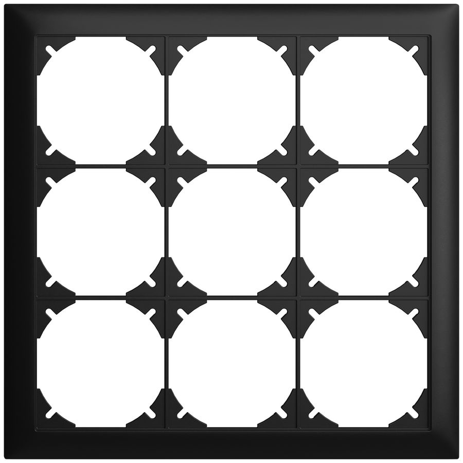 Abdeckrahmen EDIZIOdue 3×3 schwarz