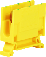 Abzweigklemme Woertz 4…10mm² 57A 750V Schraubanschluss 2×1 TH35 grün/gelb