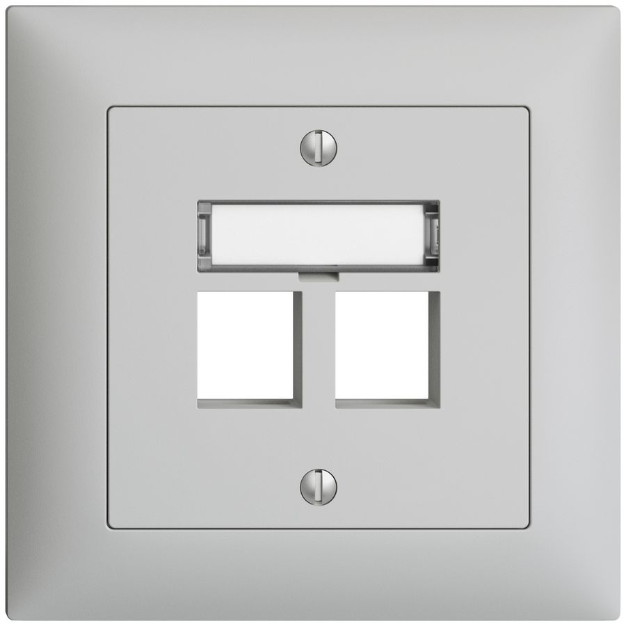 UP-Montageset EDIZIOdue FMI, Geradeauslass, für 2×Keystone, hellgrau