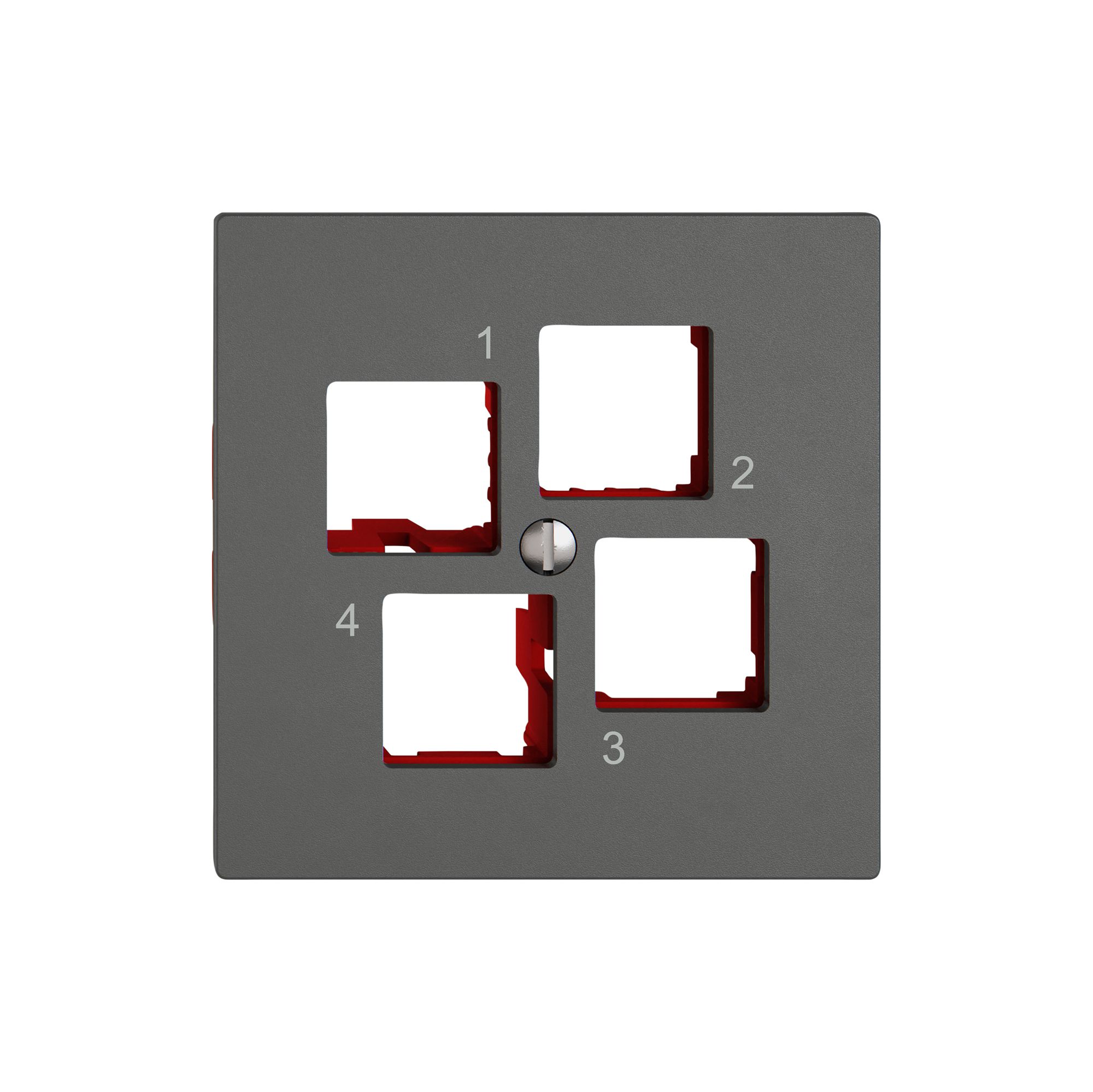 Montageset EDIZIO.liv EASYNET S-One SNAPFIX® gerade 4×RJ45 dgu