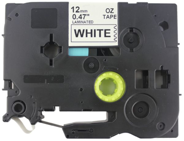 Cassette ruban compatible avec OZE-S231, 12mm×8m, blanc/noir