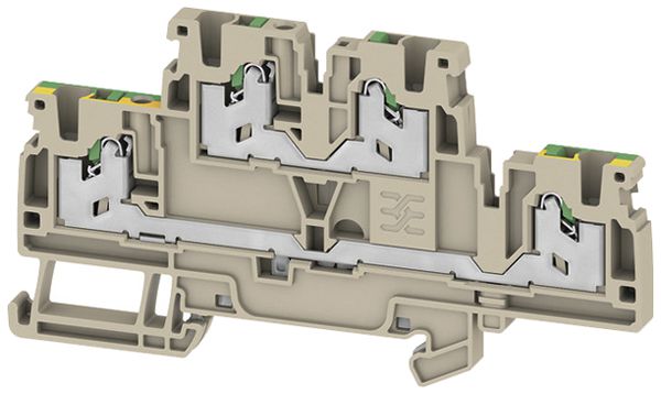 Borne de passage joignable S2T 2.5 FT-PE 2.5mm²24A 800V SNAP IN 2×2 DIN35 beige