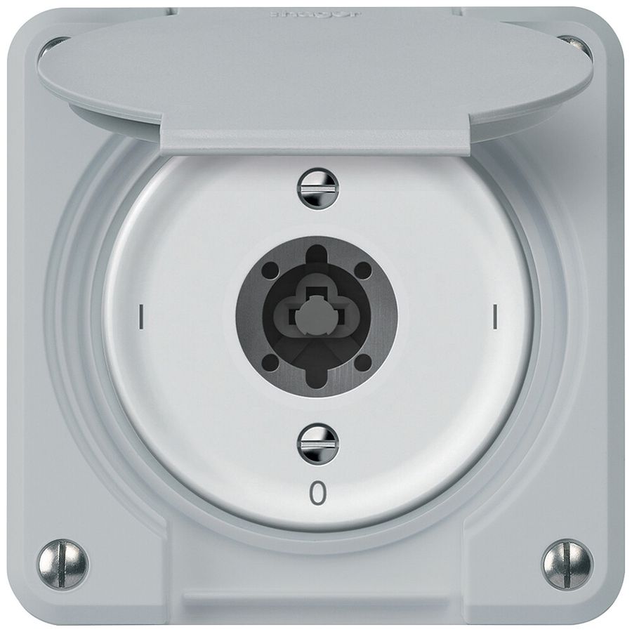 Interrupteur à clé robusto interrupteur 2×1 pôle 16A 250V 86×86mm gris