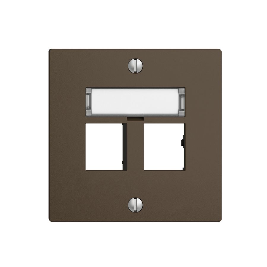 Kit de montage EDIZIOdue sortie droite, pour 2×RJ45 freenet, coffee