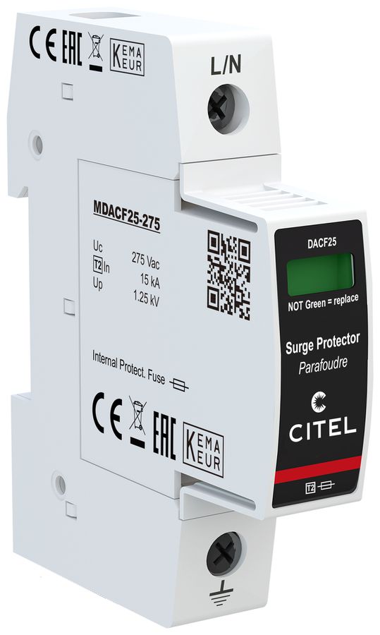 Überspannungsableiter Arthur Flury DACF25-10-275, Typ 2, 1-polig