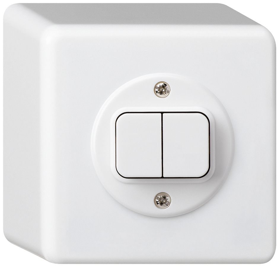 AP-Druckschalter basico 3/1L+A-R/1L weiss