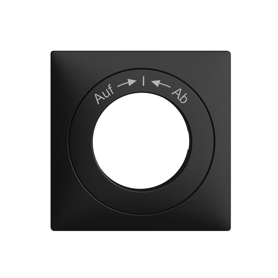 Frontset EDIZIOdue Auf->I<-Ab schwarz 60×60mm für Schwenktaster