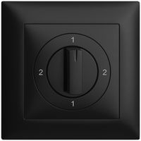 Kit frontal EDIZIOdue 2-1-2-1 88×88mm noir pour interrupteur rotatif