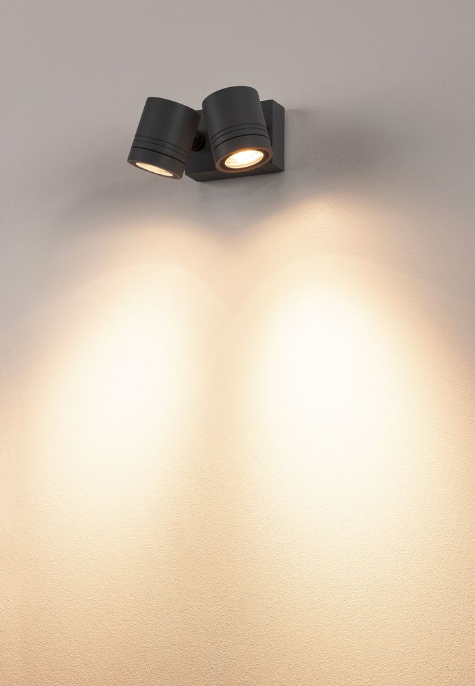 Wandleuchte SLV NEW MYRA WALL SPOT, 2×GU10 50W IP55 anthrazit