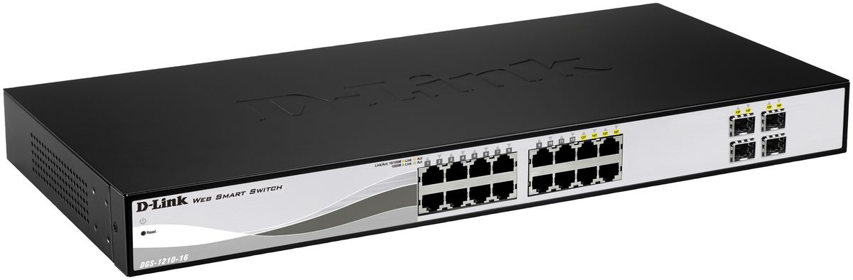 Switch D-Link DGS-1210-16/E, 16-port smart managed Layer2/3 Gigabit