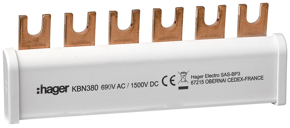 Staffe di messa a terra Hager 3P 35mm² per SPA180