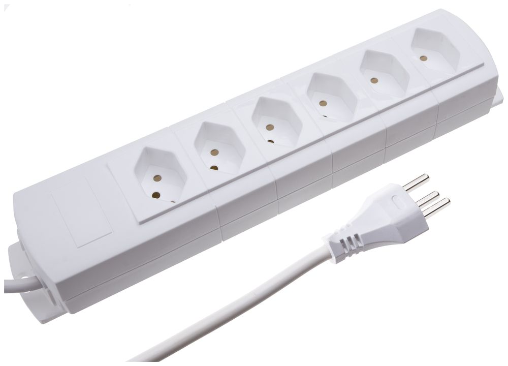 Prise multiple MH 6×T23 Prime-Line Td 3×1.5mm² 5m blanc