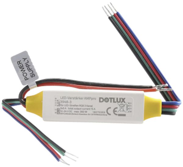 Driver LED AMPpro 360W pour ruban de lumière LED RGB 3×5A (12…24V)