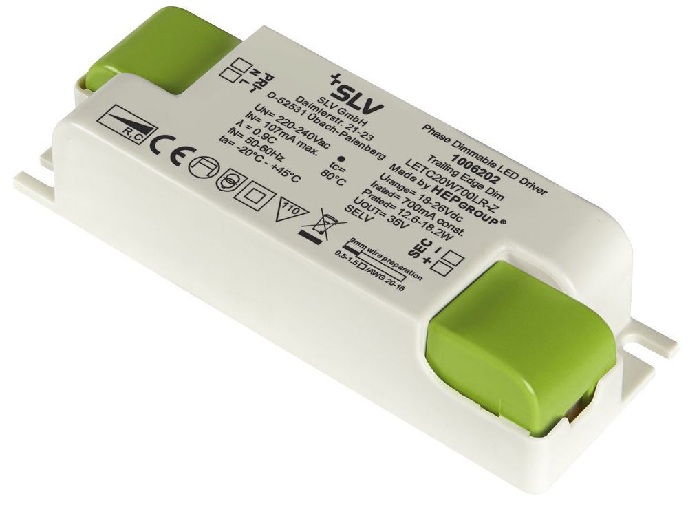 Convertisseur LED SLV LETC20W700LR-Z, 20W 700mA 18…26VDC, réglable R/C