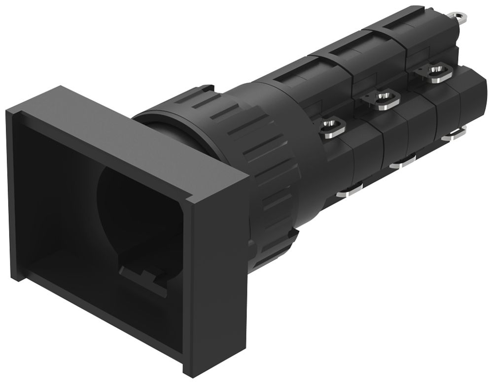 EB-Leuchtdruckschalter EAO31 18×24mm 3Ö+3S schwarz