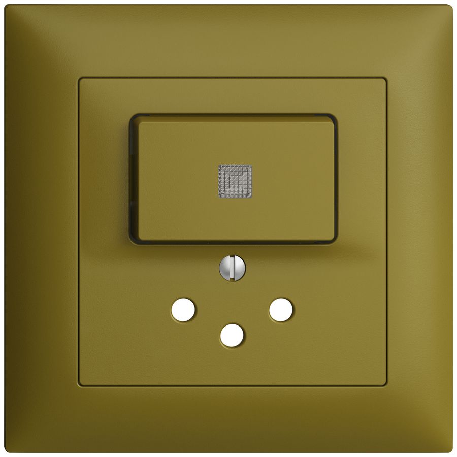 UP-Frontset EDIZIOdue T12 88×88mm olive mit Linse, mit Kinderschutz