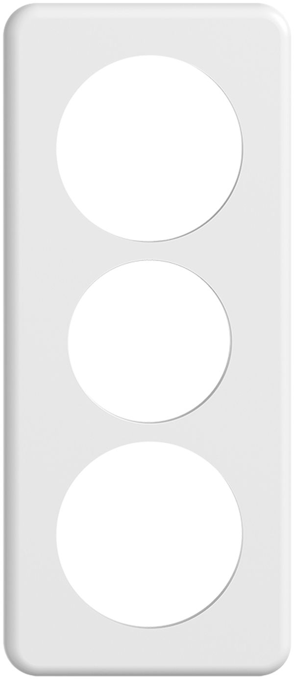 Abdeckplatte STANDARDdue 3×1 weiss 1×Ø58, 1×Ø50, 1×Ø58