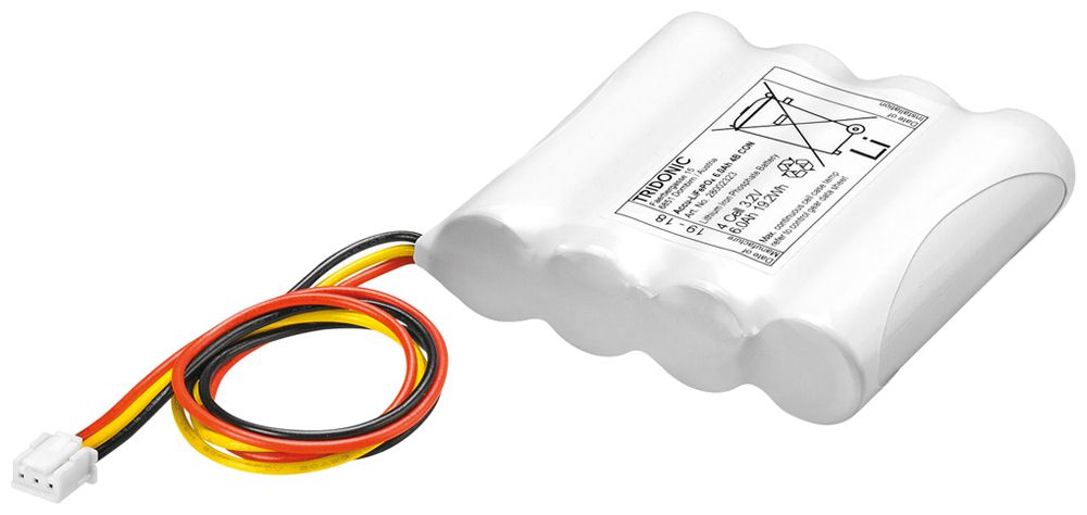 Hochtemperatur-Akku Tridonic LiFePO4 2B, 3.0Ah, mit Flachstecker