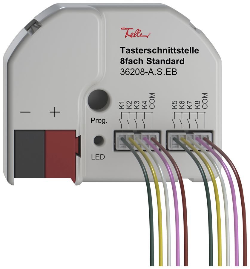 Interface pour bouton-poussoir Feller Standard KNX Secure 8× 44×36×16mm IP20