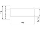 Sechskantschraube BET SKS M12×40mm 1×Mutter M12 2×U-Scheibe Ø13×23mm