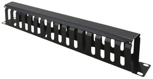 Rangier-/Durchführungspanel 19" VALUE, Lamellenkanal 40×80mm 1HE St schwarz