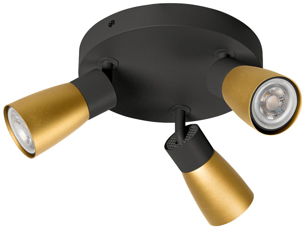 Spot SLV PURI 2.0 Dome CW GU10 3×6W REG Ø180×113mm nero/oro