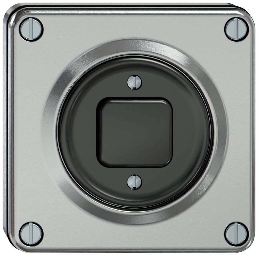 Interruttore a pulsante INC ELEMENT schema 3/2L 16A 250V alluminio