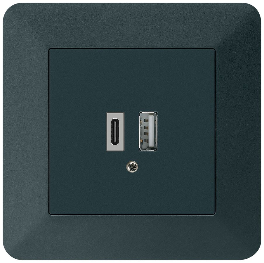 UP-USB-Ladesteckdose kallysto.trend 18W PD 1×Typ A+1×Typ C schwarz