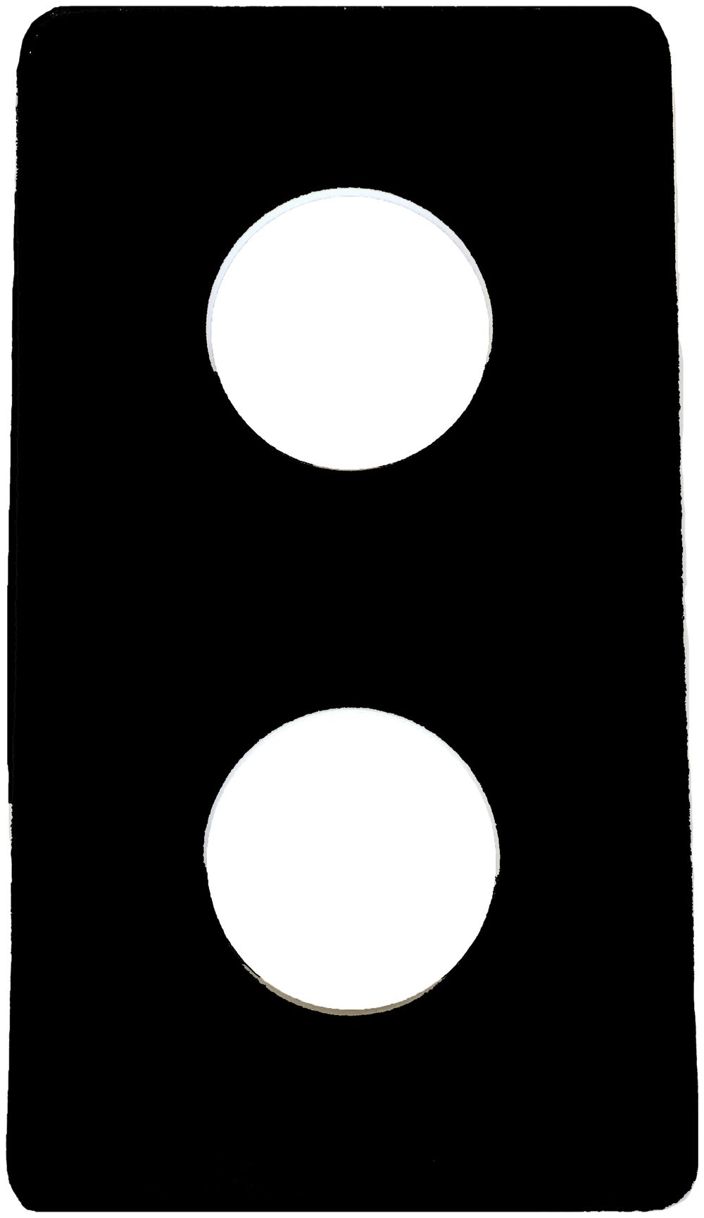 Plaque de rec. grd.II-II noir, distance d'appareils 80mm