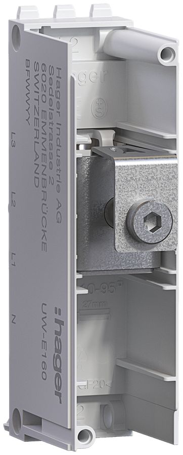 Einspeisemodul Hager uniway 160A, L2, ohne Abdeckhaube, Breite 27mm