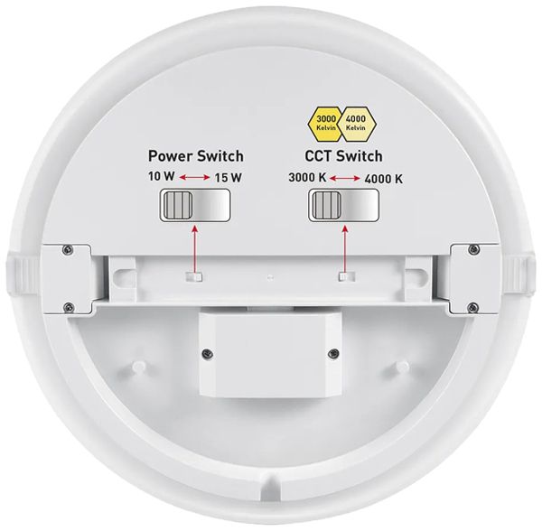 LED-Decken-/Wandleuchte VARIO 22 HF 3000/4000K 10/15W 1500lm Ø220mm IP54
