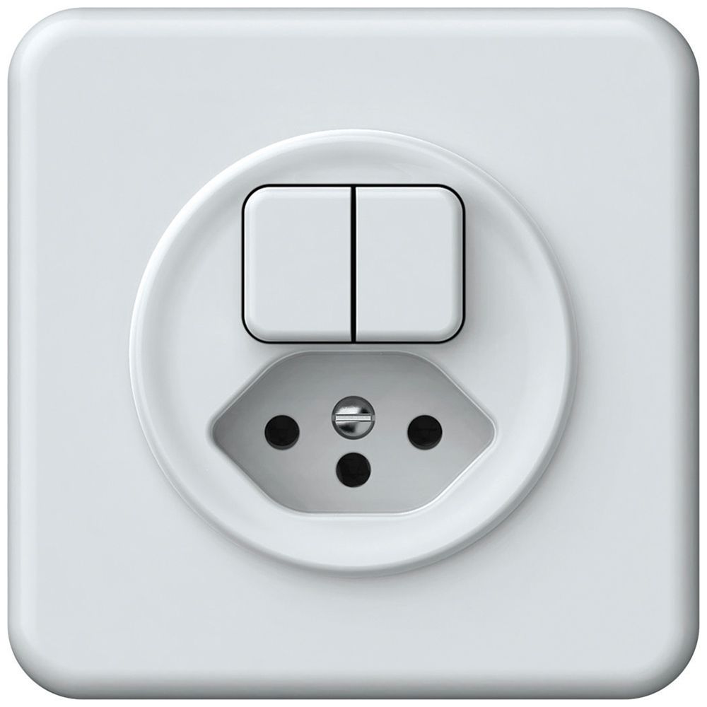 UP-Kombination origin 2×Tasten 2CO+T13 1P 0<1 10A 230V 92×92mm weiss