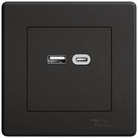 Presa di ricarica USB INC EDIZIO.liv SNAPFIX® 230VAC 18W 1×USB A 1×USB C ne