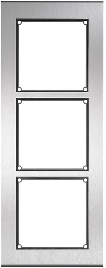 Boîtier AP pour interphone Hager elcom.modesta 3×1 2-fils avec cadre, acier fin