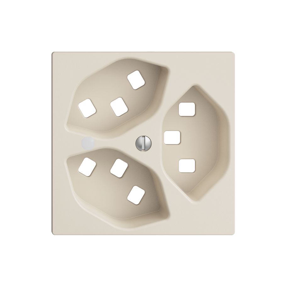 Frontset EDIZIOdue crema, 60×60mm 3×T23 mit Linse