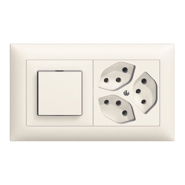 UP-Kombination EDIZIOdue 3/1P+3×T13 weiss, horizontal